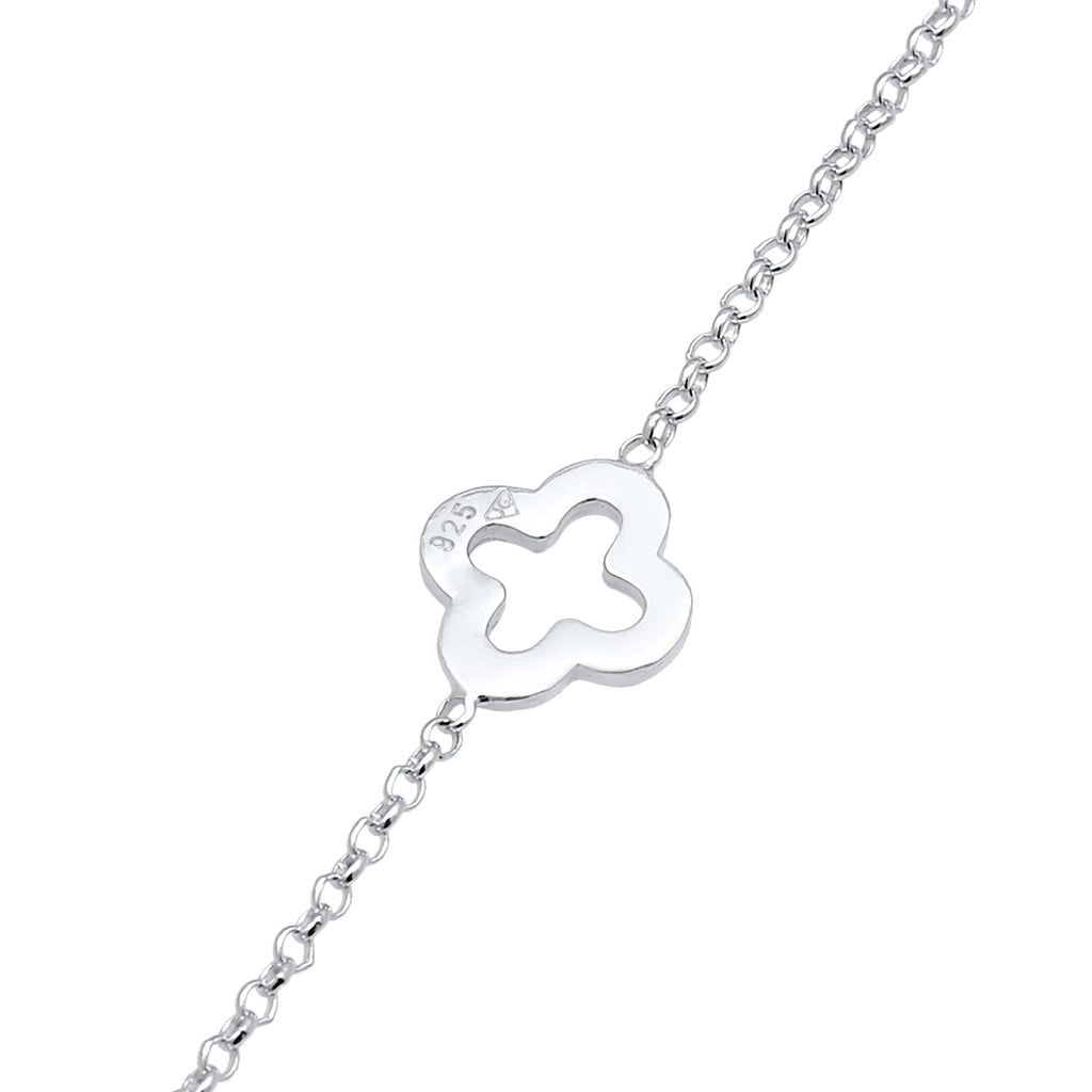 Silver Gelang Kaki Perhiasan Perak 925 Wanita Clover Leaf Lucky Symbol