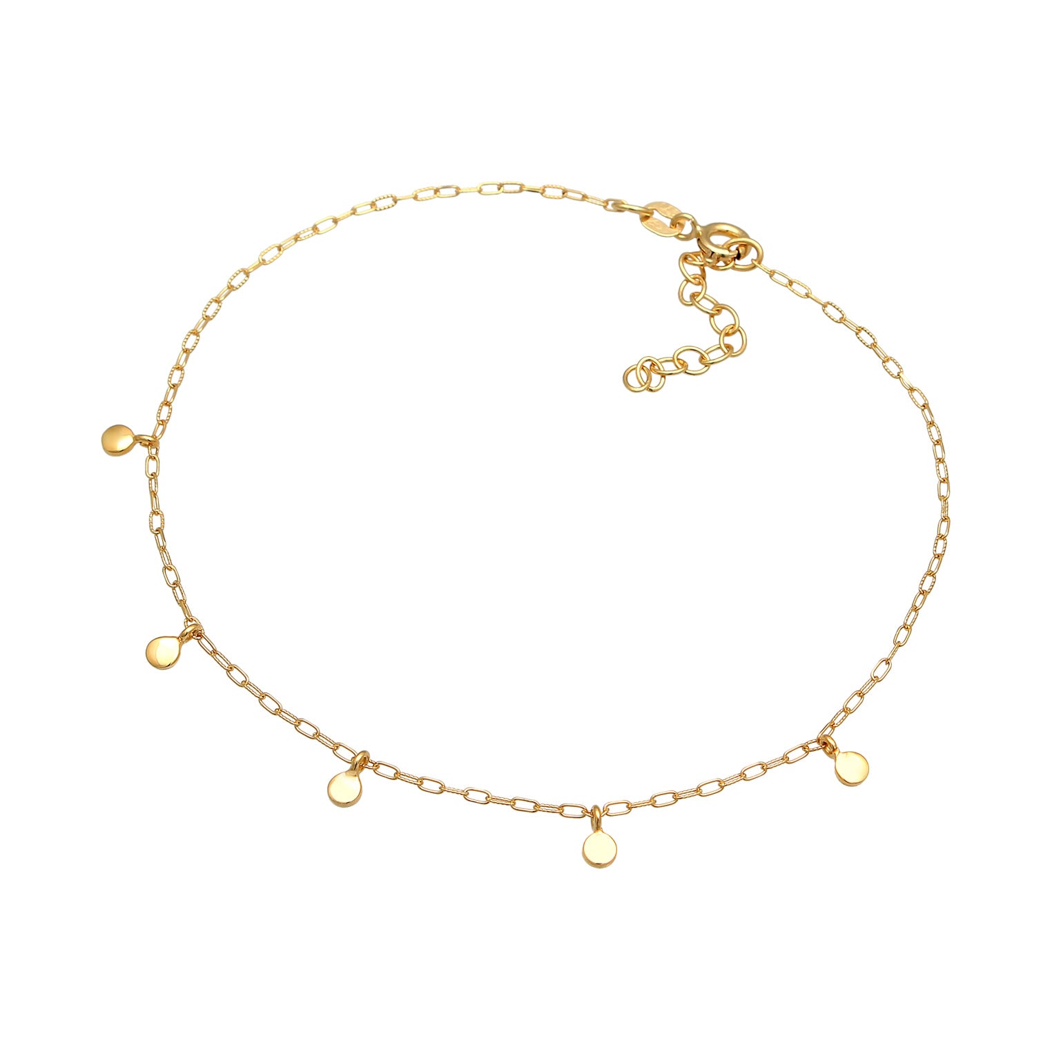 Gold Gelang Kaki Perhiasan Emas 375 Wanita Plate Link Chain