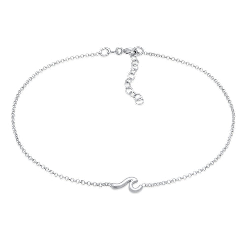 Silver Gelang Kaki Perhiasan Perak 925 Wanita Wave Maritime Basic