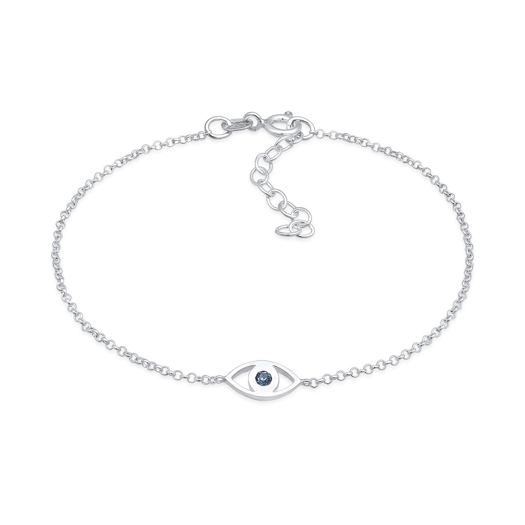Silver Gelang Perhiasan Perak 925 Wanita Evil Eye Crystal