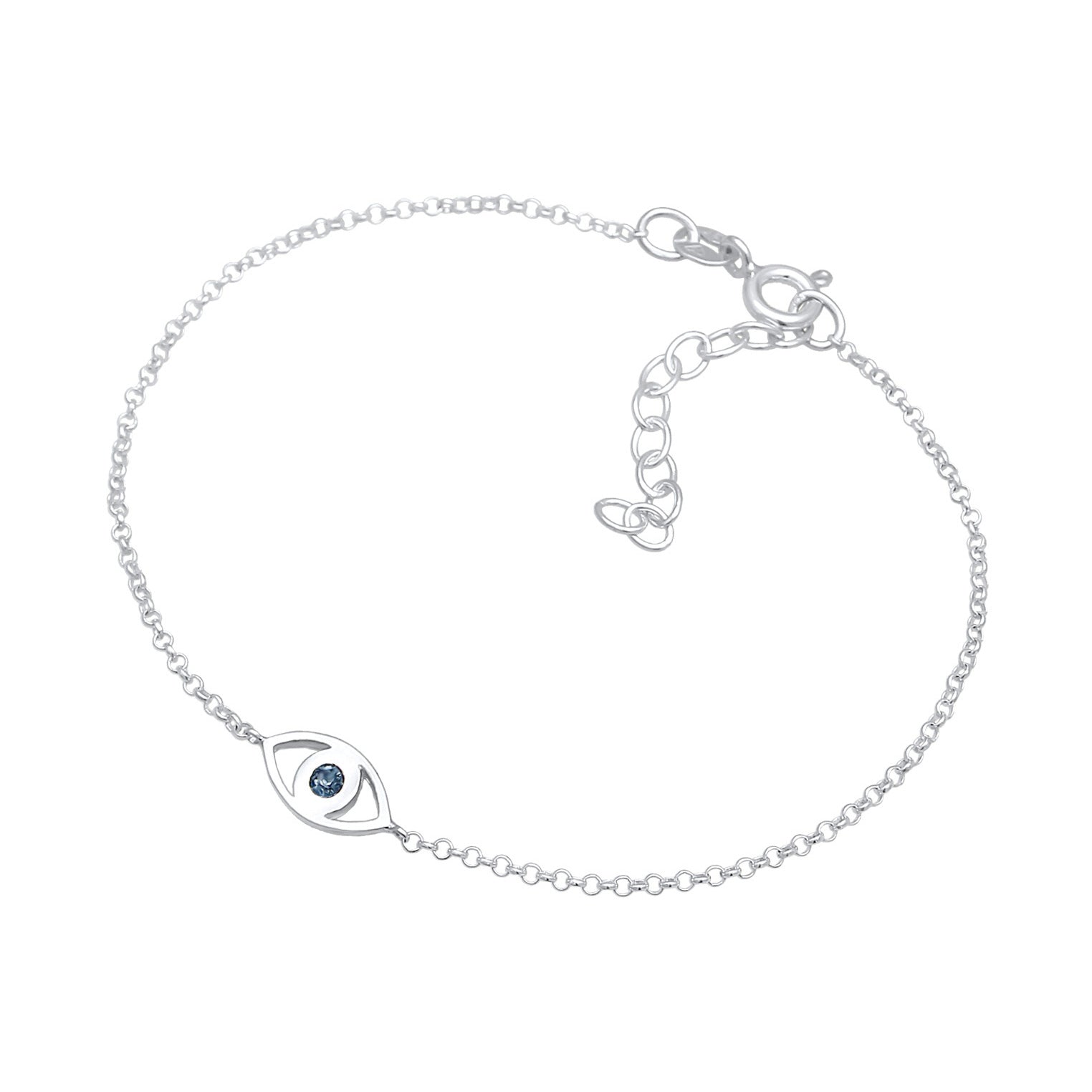 Silver Gelang Perhiasan Perak 925 Wanita Evil Eye Crystal