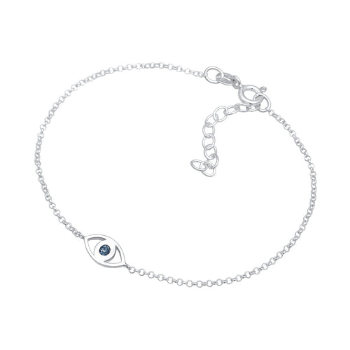 Silver Gelang Perhiasan Perak 925 Wanita Evil Eye Crystal