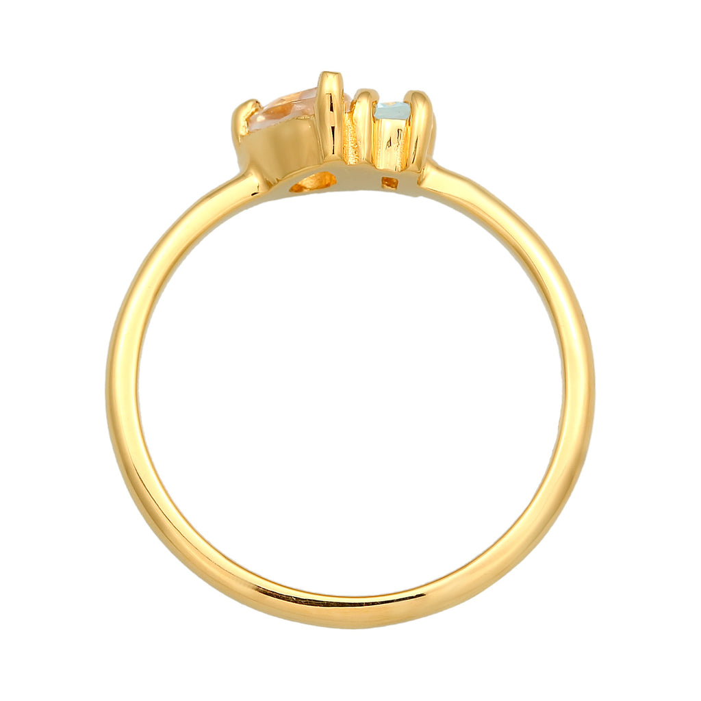 Gold - Elli PREMIUM | Topaz Ring 925 Silver Gold Plated