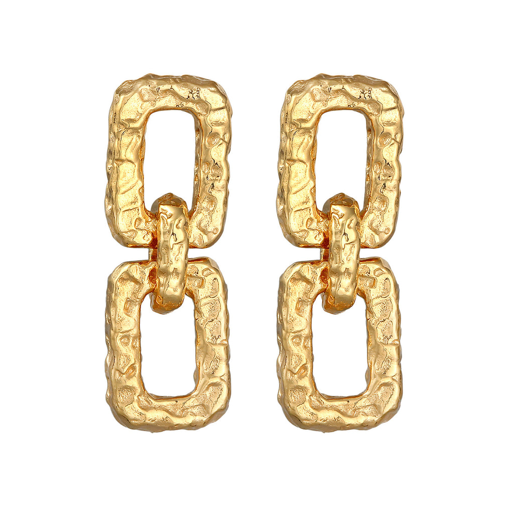 Anting perak 925 lapis emas dengan stud design elegan Elli Jewelry