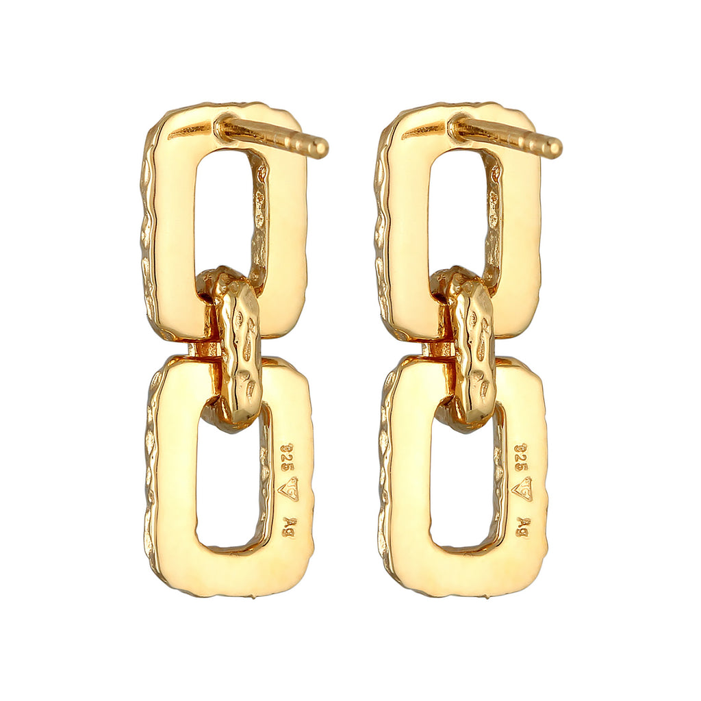 Gold Anting Perhiasan Perak 925 Wanita Ear Hanger Geo Vintage Organic Gold Plated