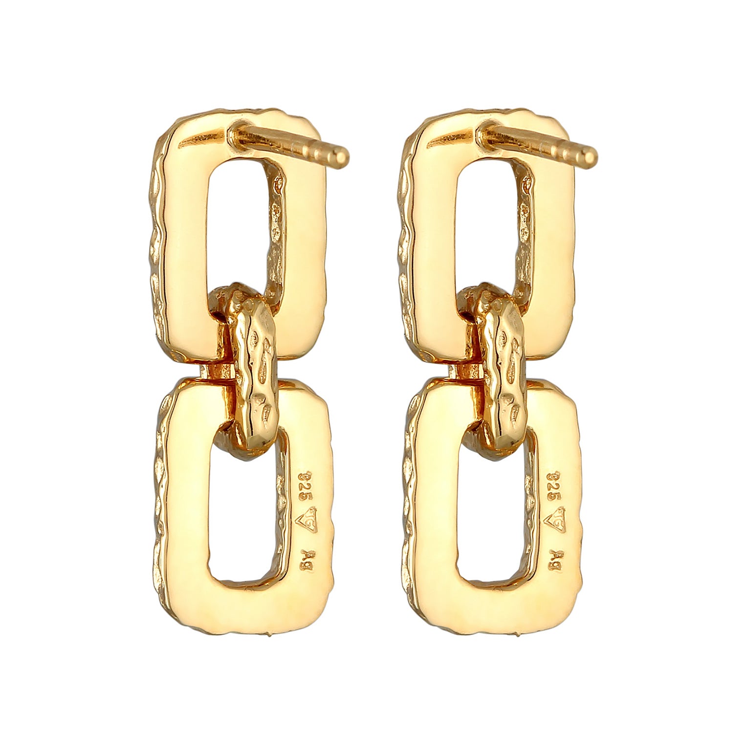 Gold Perhiasan Wanita Perak Asli - Silver Anting Ear Hanger Geo Vintage Organic Lapis Emas