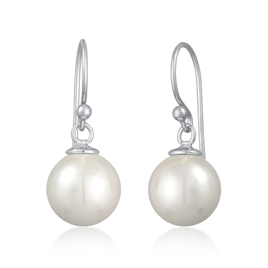 Silver Perhiasan Wanita Perak Asli - Silver Anting Ear Hanger Classic Shell Core Pearl