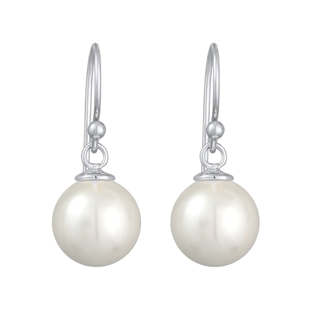 Silver Perhiasan Wanita Perak Asli - Silver Anting Ear Hanger Classic Shell Core Pearl