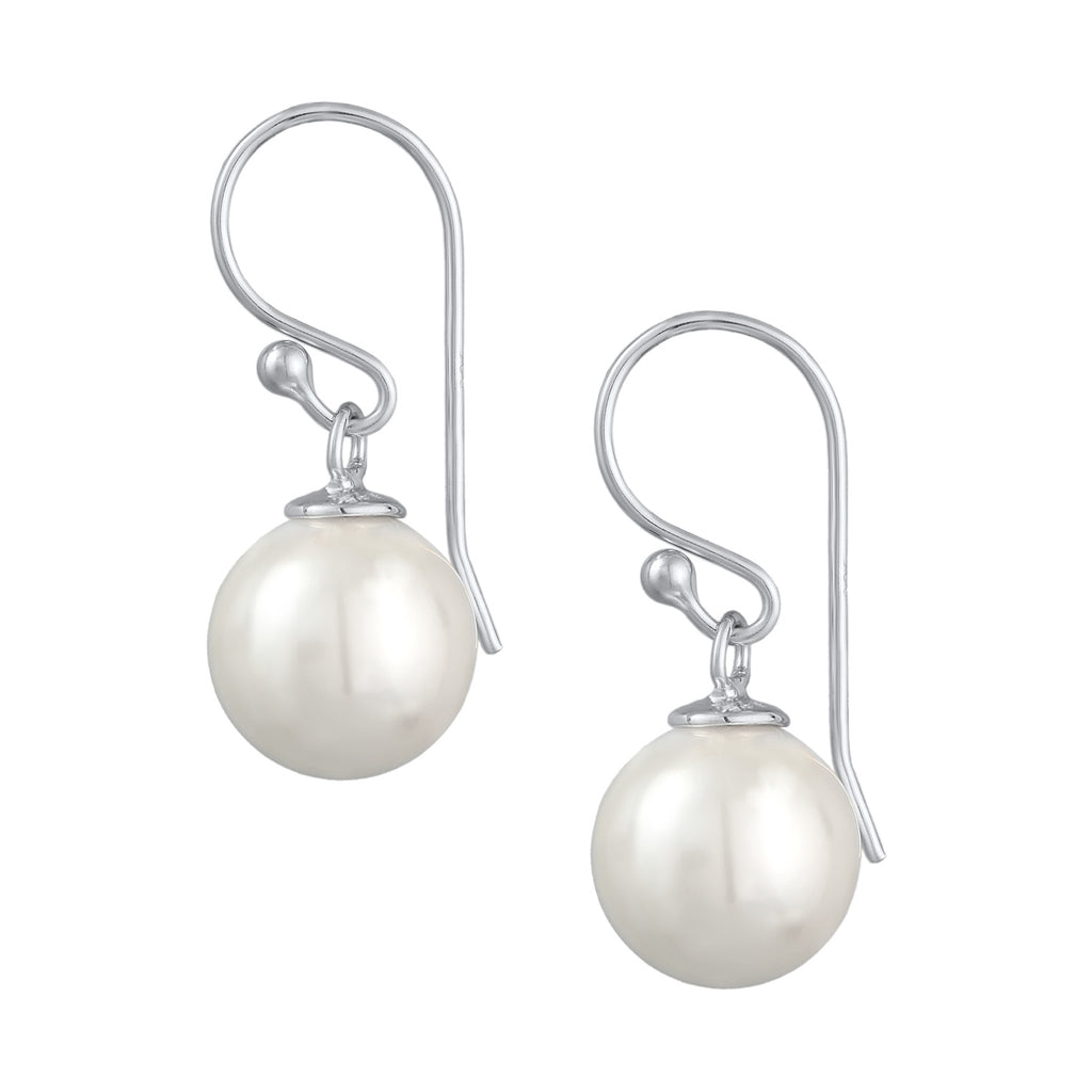 Silver Perhiasan Wanita Perak Asli - Silver Anting Ear Hanger Classic Shell Core Pearl