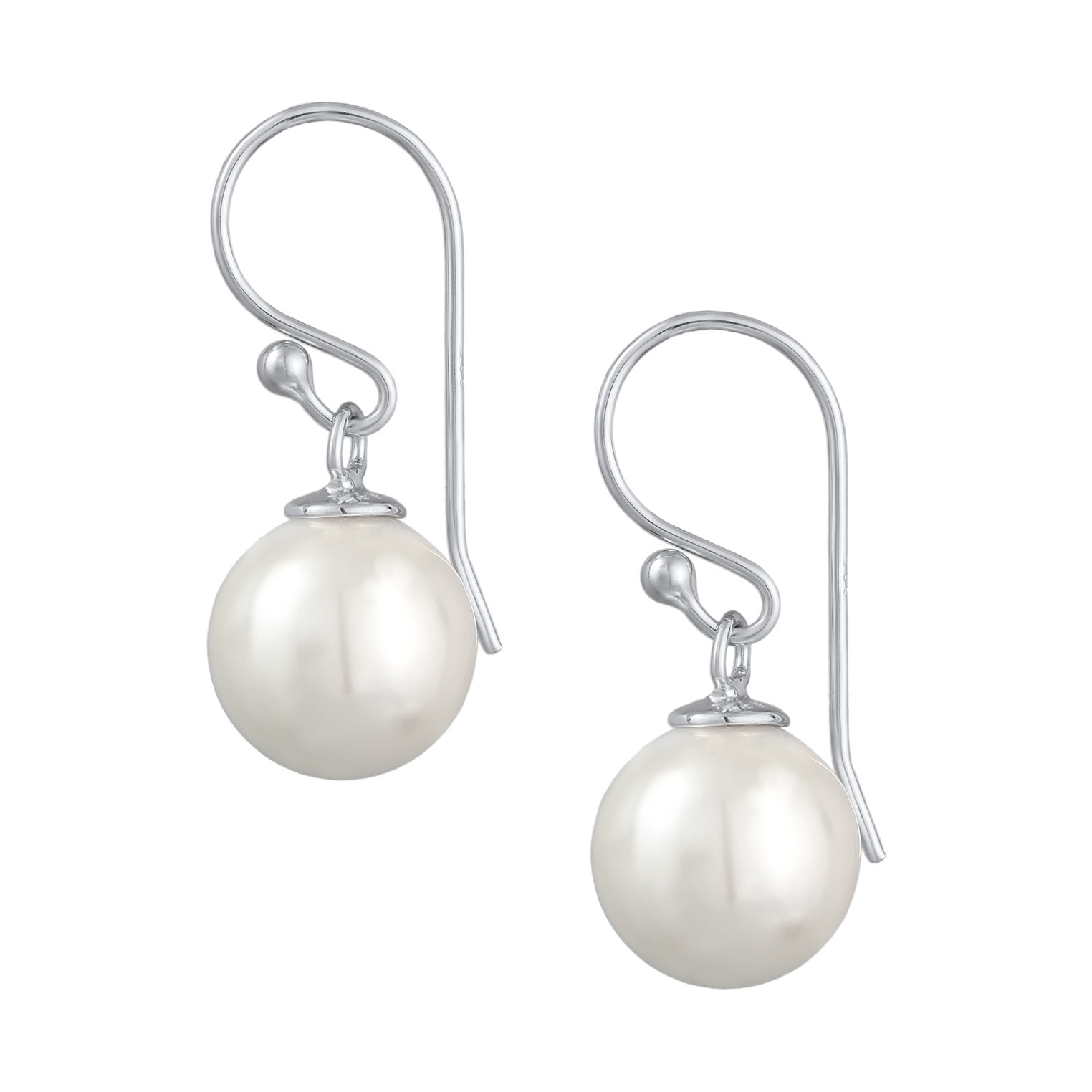 Silver Perhiasan Wanita Perak Asli - Silver Anting Ear Hanger Classic Shell Core Pearl