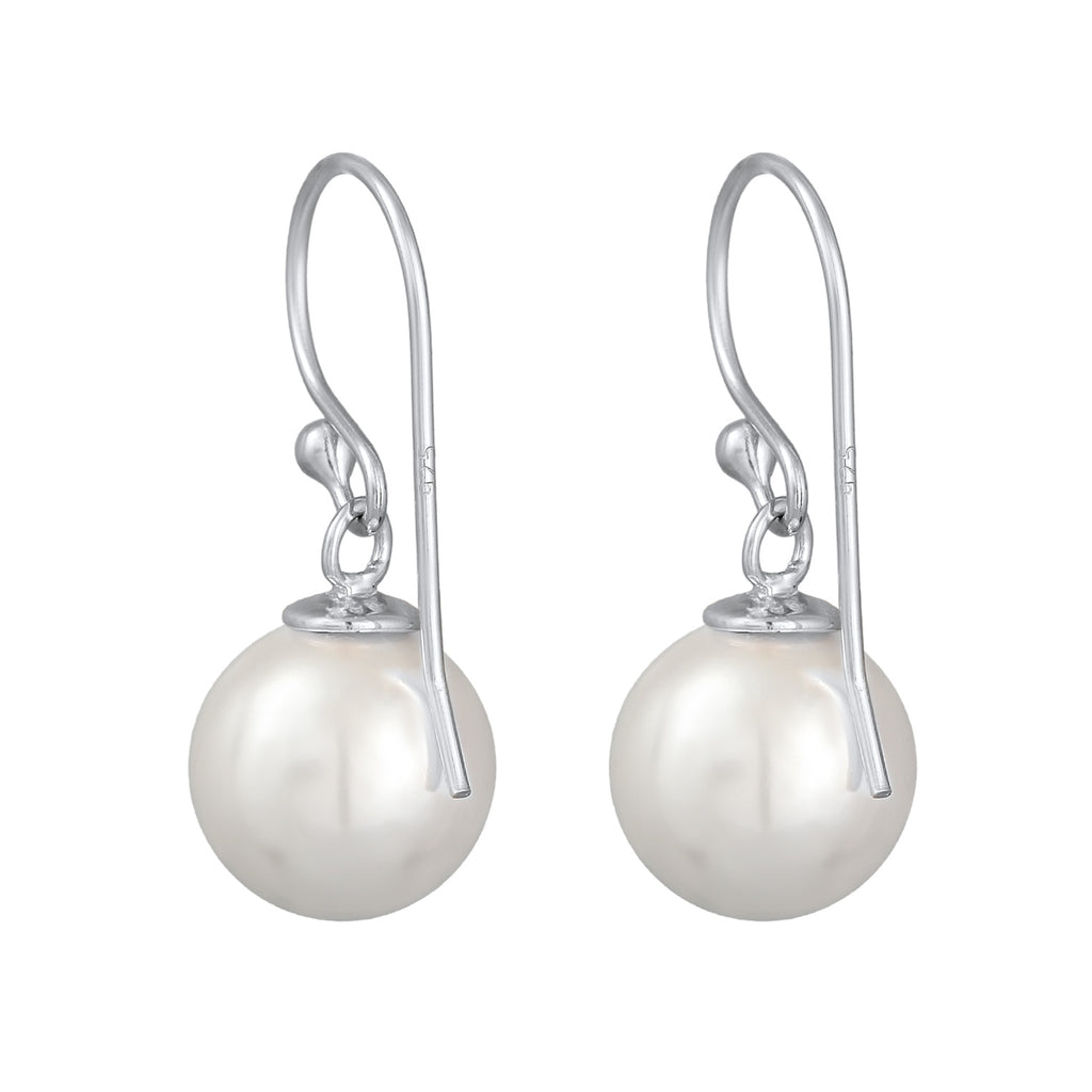 Silver Perhiasan Wanita Perak Asli - Silver Anting Ear Hanger Classic Shell Core Pearl