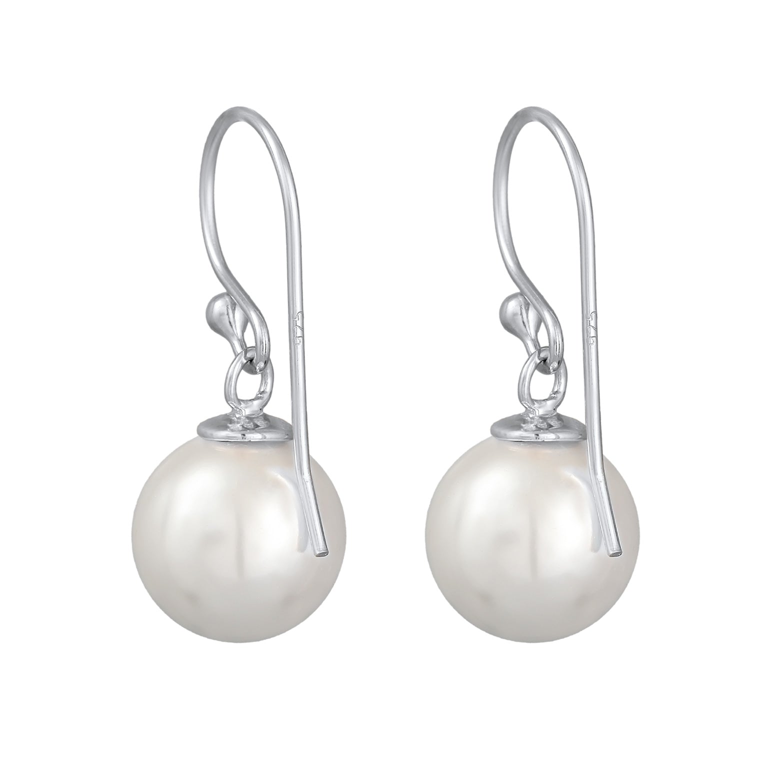 Silver Perhiasan Wanita Perak Asli - Silver Anting Ear Hanger Classic Shell Core Pearl