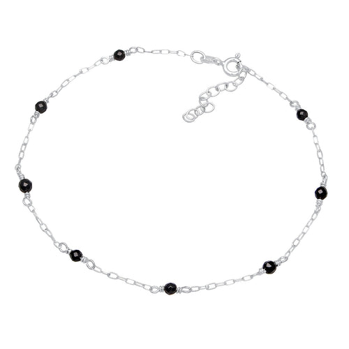 Silver Gelang Kaki Perhiasan Perak 925 Wanita Beads Elegant With Onyx