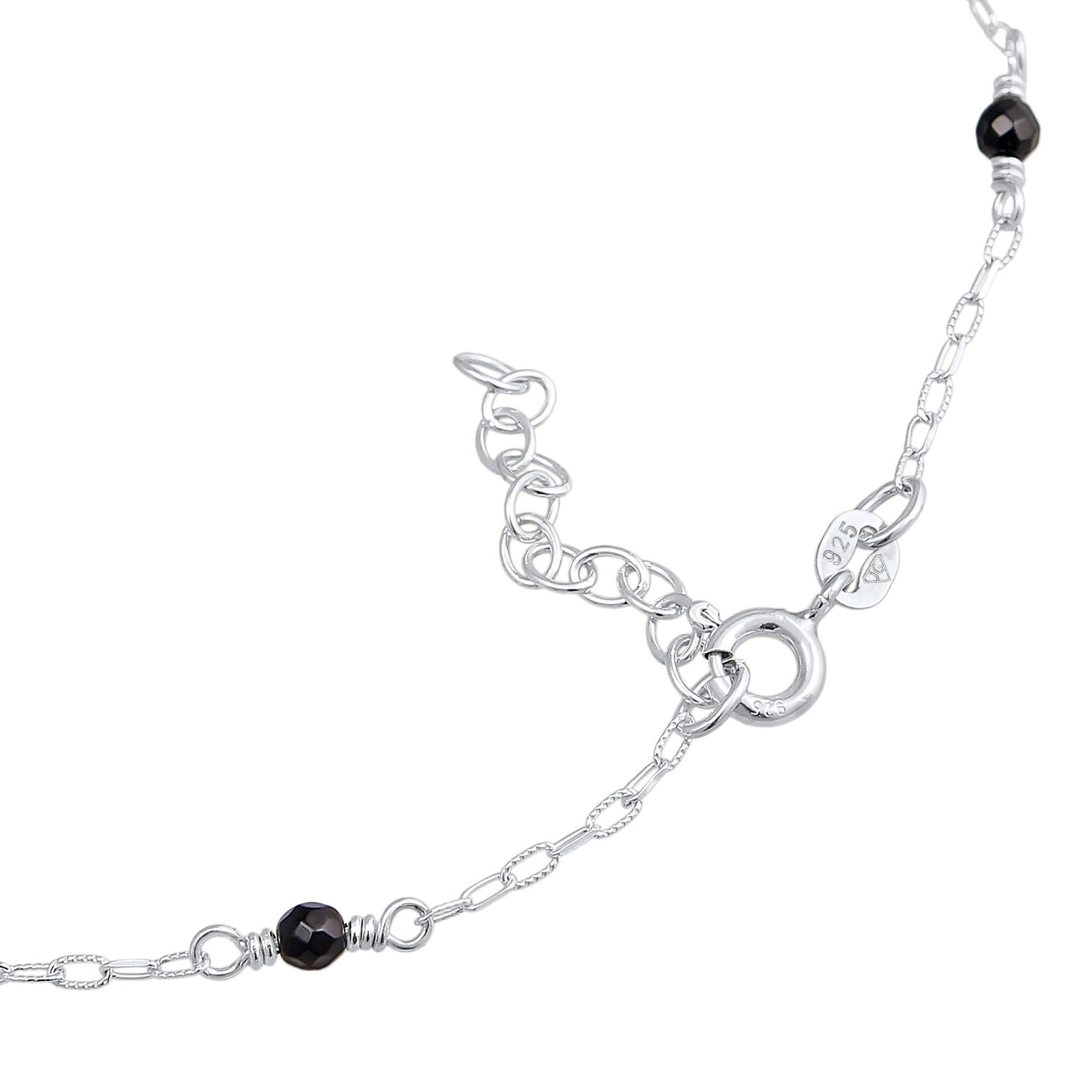 Silver Gelang Kaki Perhiasan Perak 925 Wanita Beads Elegant With Onyx