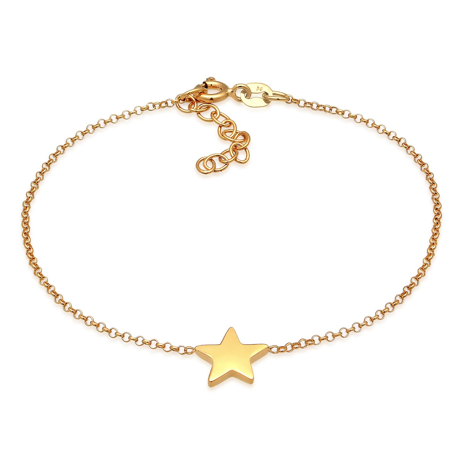 Gold Gelang Perhiasan Perak 925 Wanita Ladies Star Pendant Astro Filigree Gold Plated