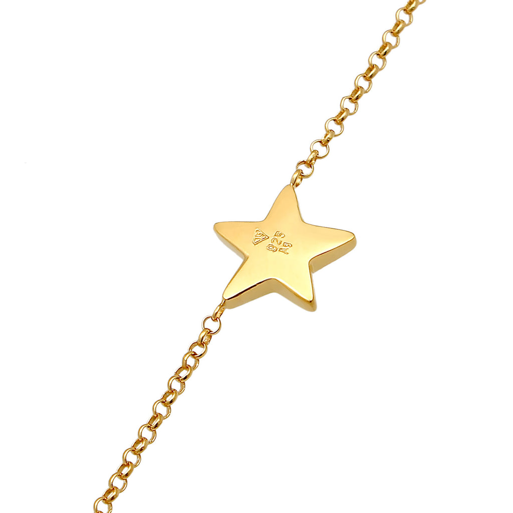 Gold Gelang Perhiasan Perak 925 Wanita Ladies Star Pendant Astro Filigree Gold Plated