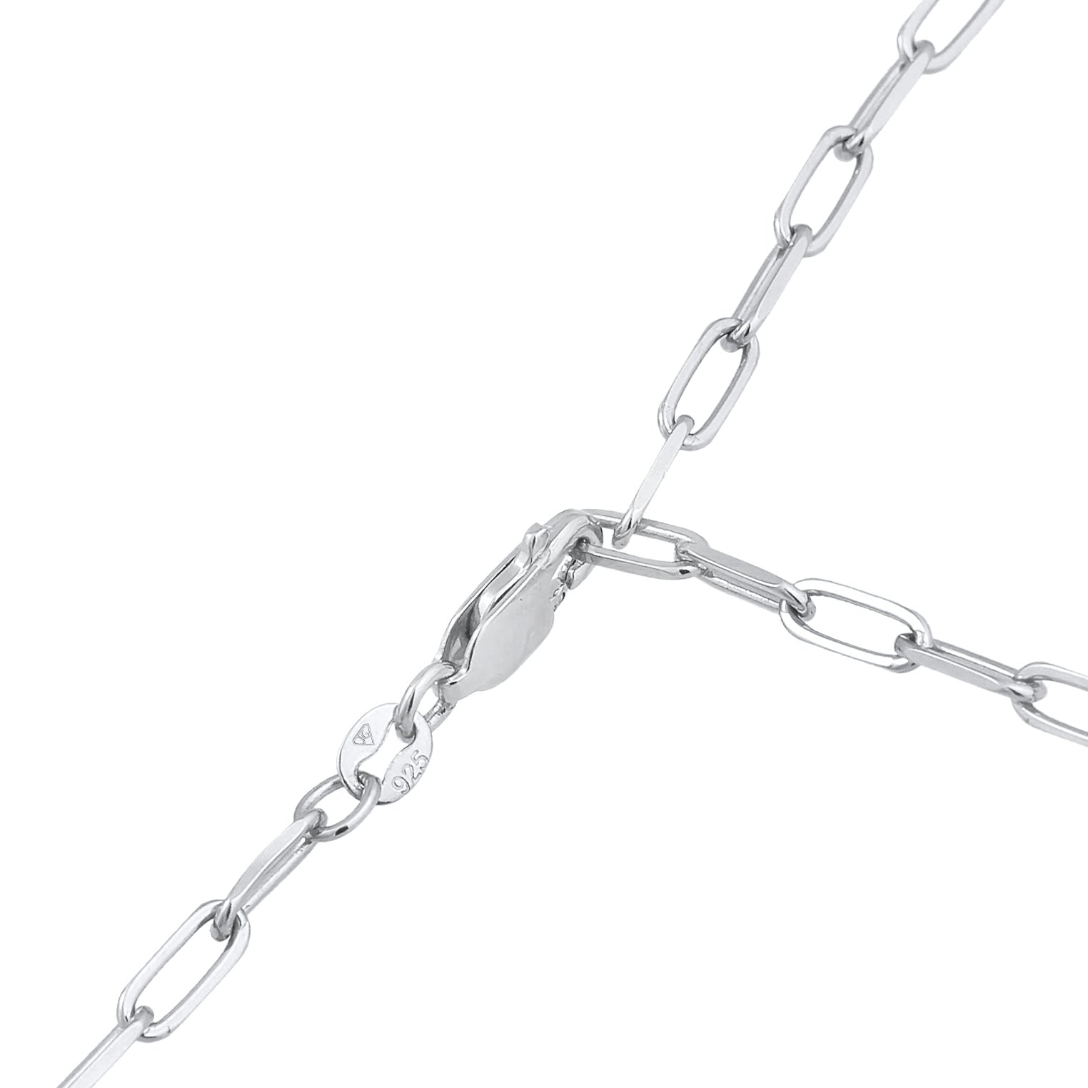 Silver Perhiasan Wanita Perak Asli - Silver Kalung  Y-Chain Links Oval Coarse Timeless
