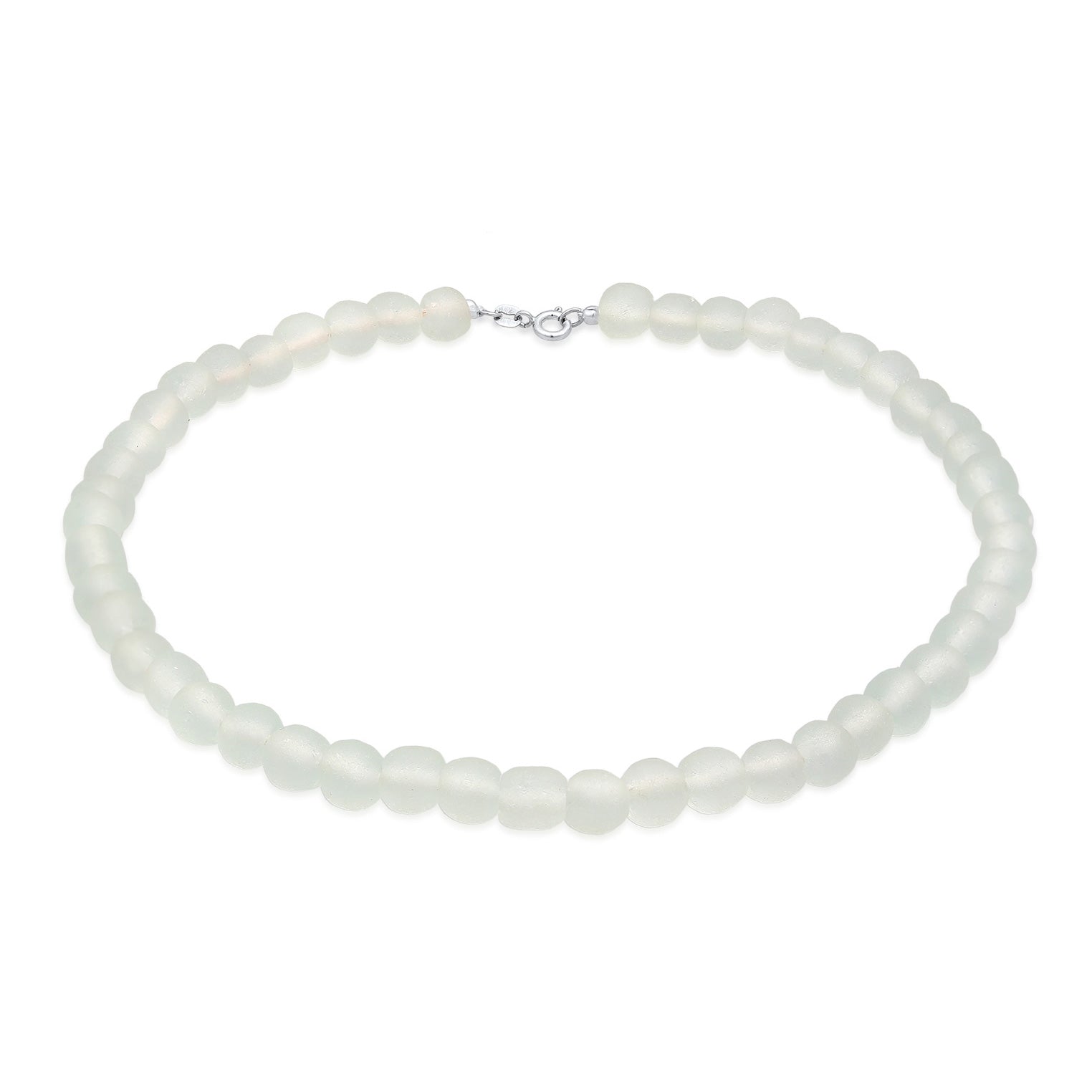 White Necklace Basic Beads 925 Sterling Silver
