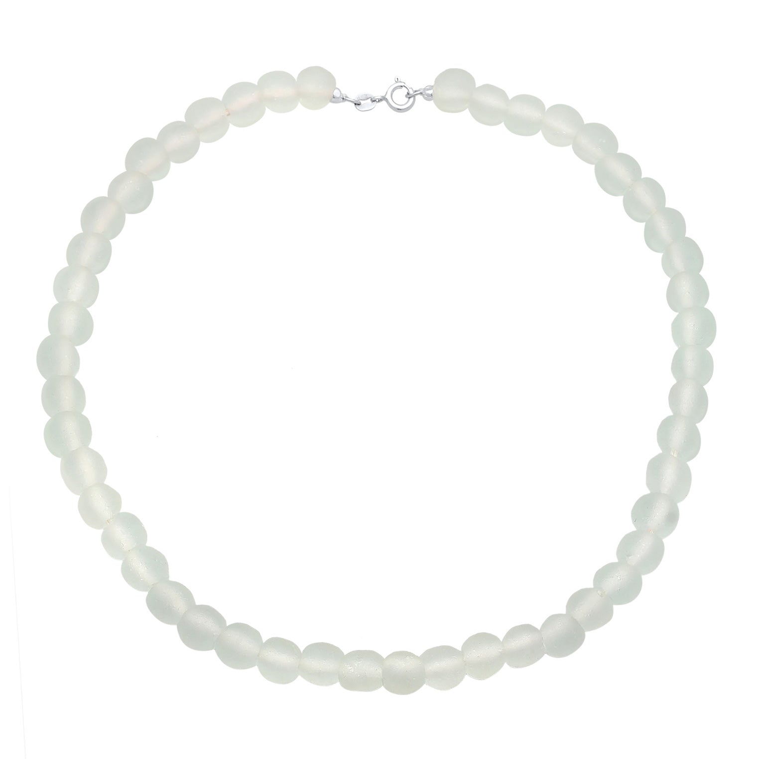 White Necklace Basic Beads 925 Sterling Silver
