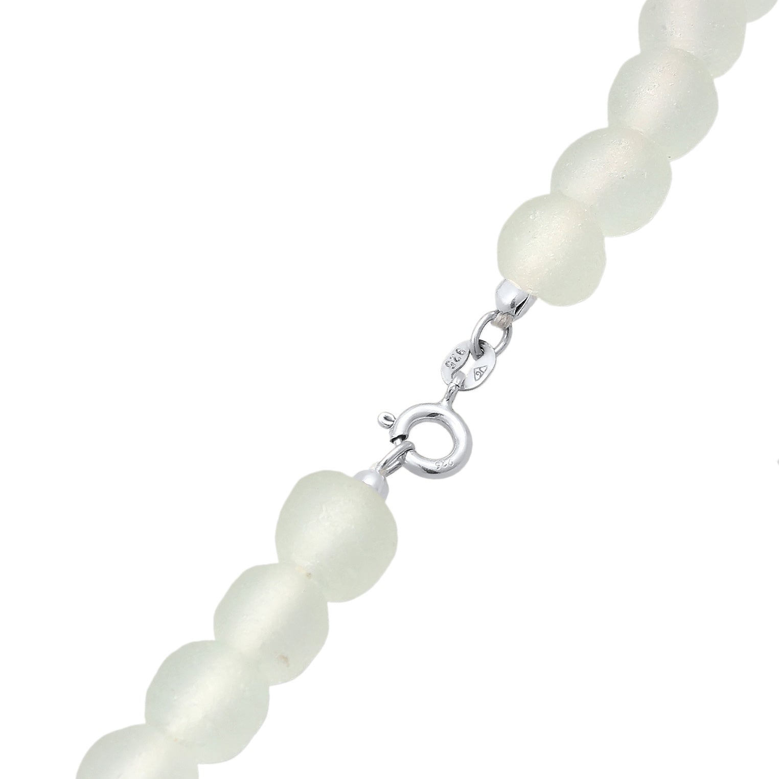 White Necklace Basic Beads 925 Sterling Silver