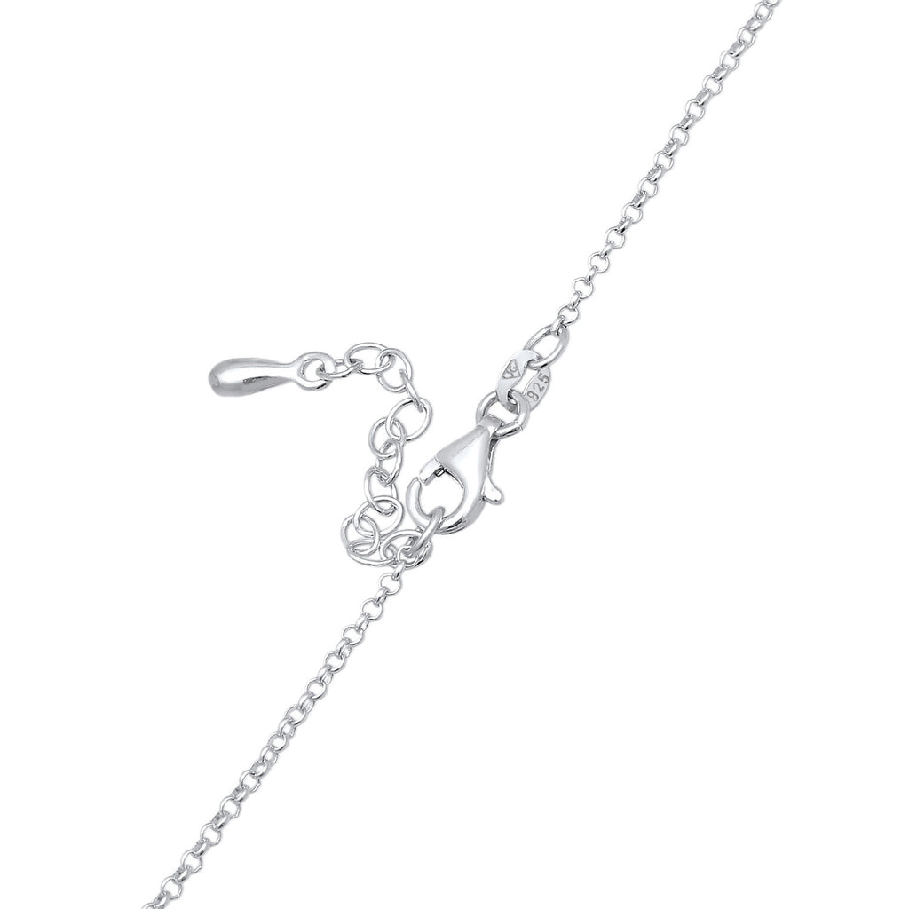 Silver Perhiasan Wanita Perak Asli - Silver Kalung Choker Circle Zirconia