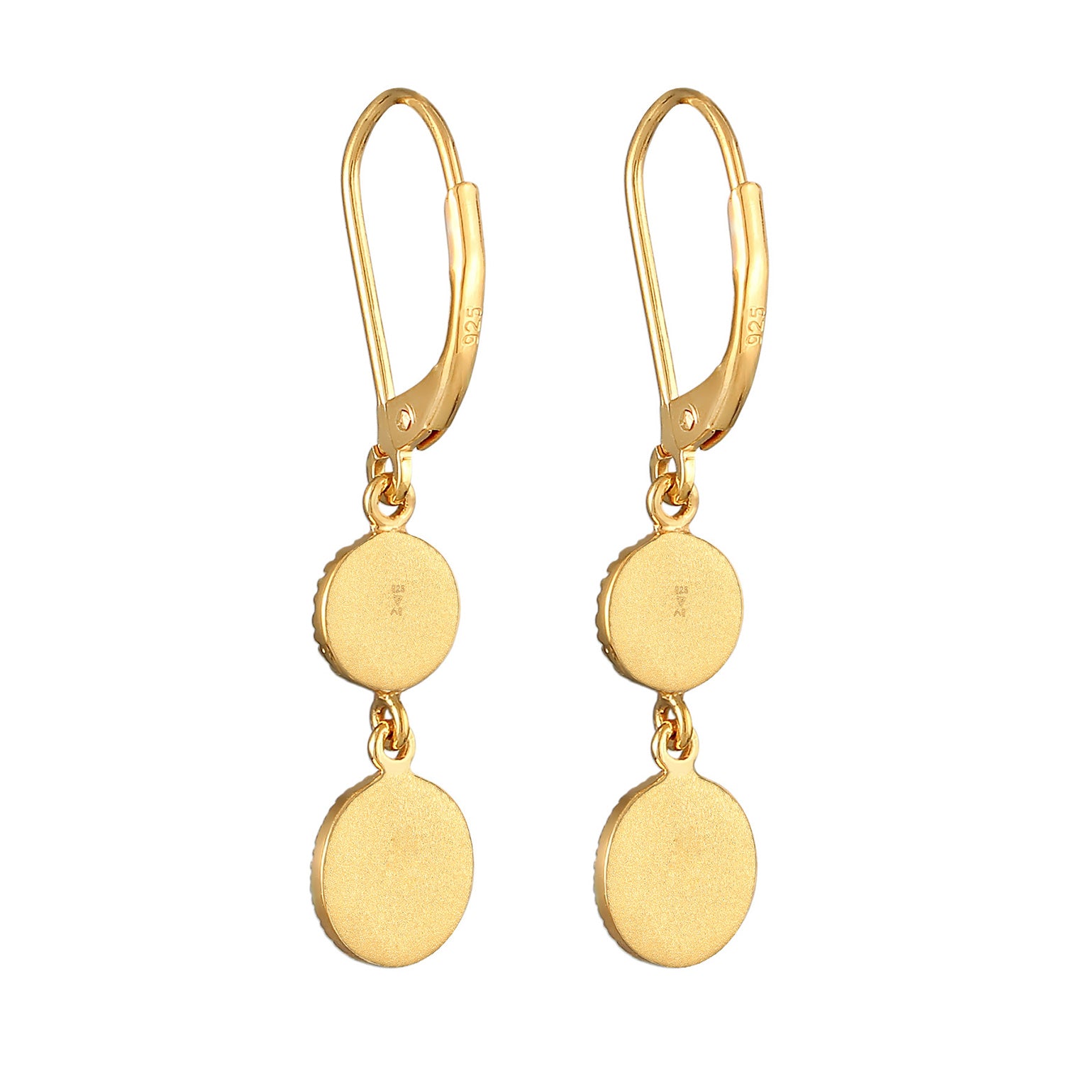 Gold Perhiasan Wanita Perak Asli - Silver Anting Ear Hanger Coin Sun Ancient Lapis Emas