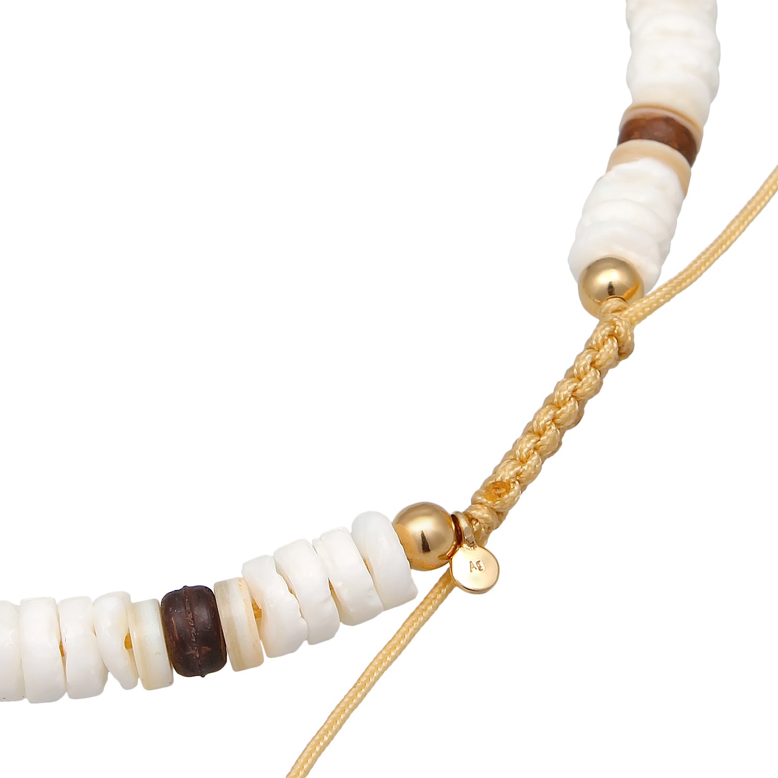 White Gelang Kaki Perhiasan Perak 925 Wanita Shell Coconut Pearls Gold Plated