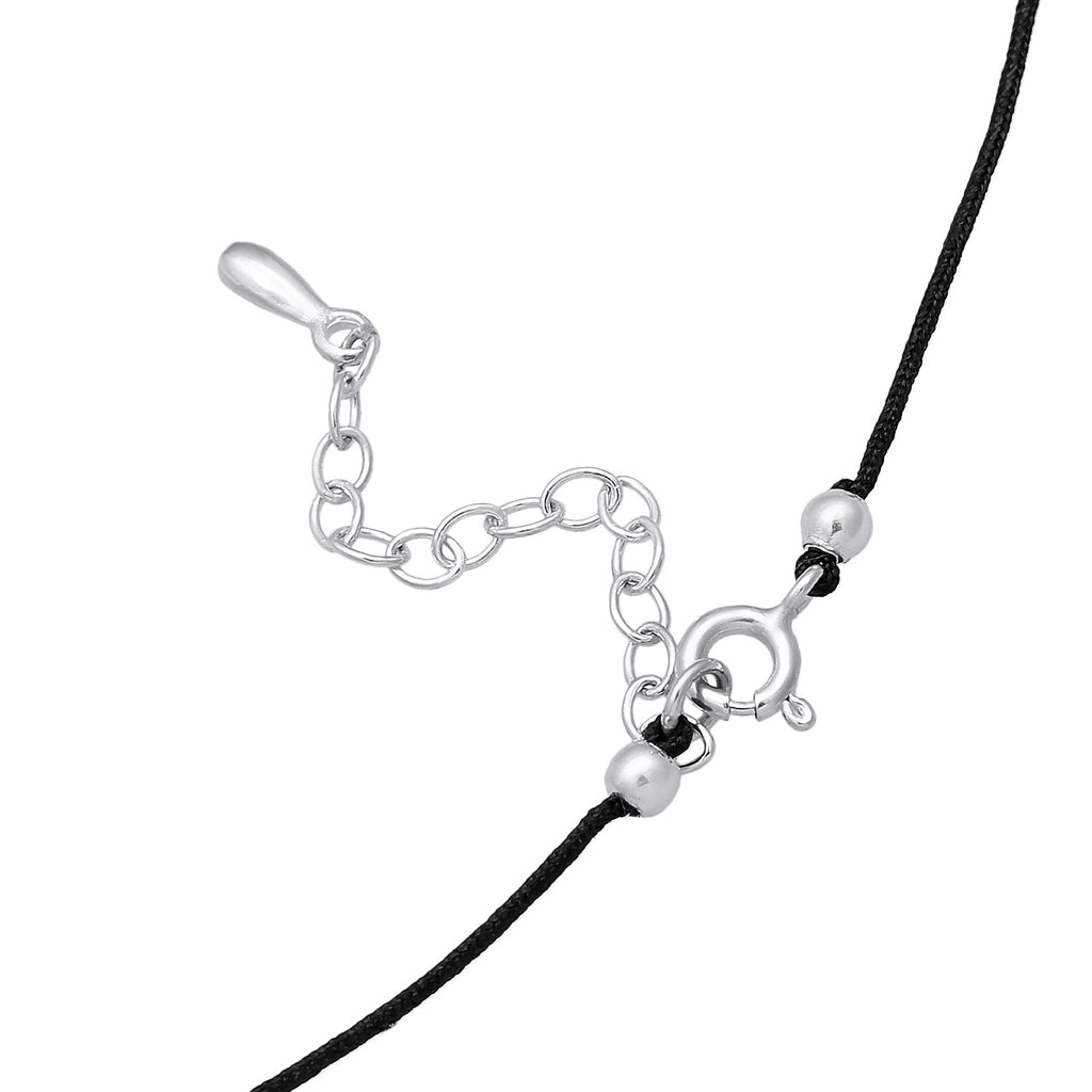 Black Kalung Perhiasan Perak 925 Wanita Choker Crystals