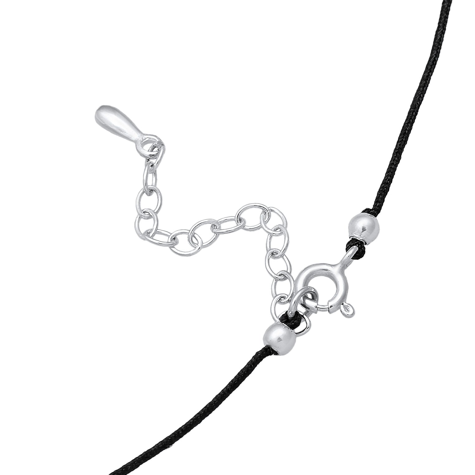 Black Kalung Perhiasan Perak 925 Wanita Choker Crystals