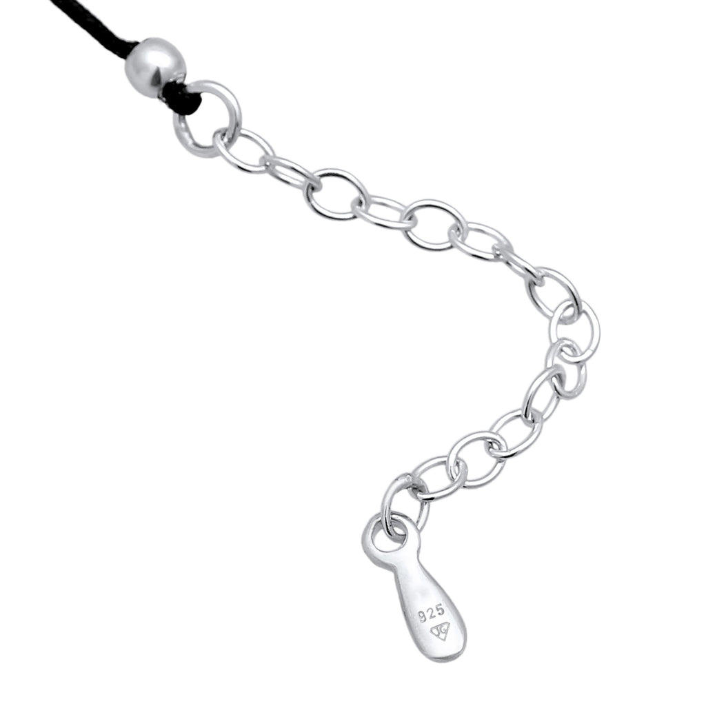 Black Kalung Perhiasan Perak 925 Wanita Choker Crystals