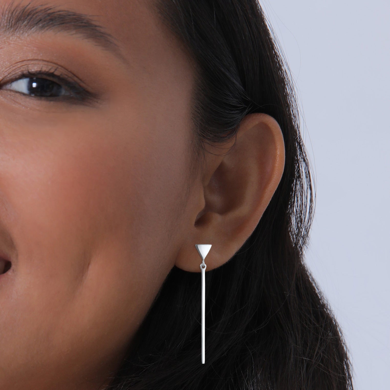 Silver Anting Perhiasan Perak 925 Wanita Triangle Bar