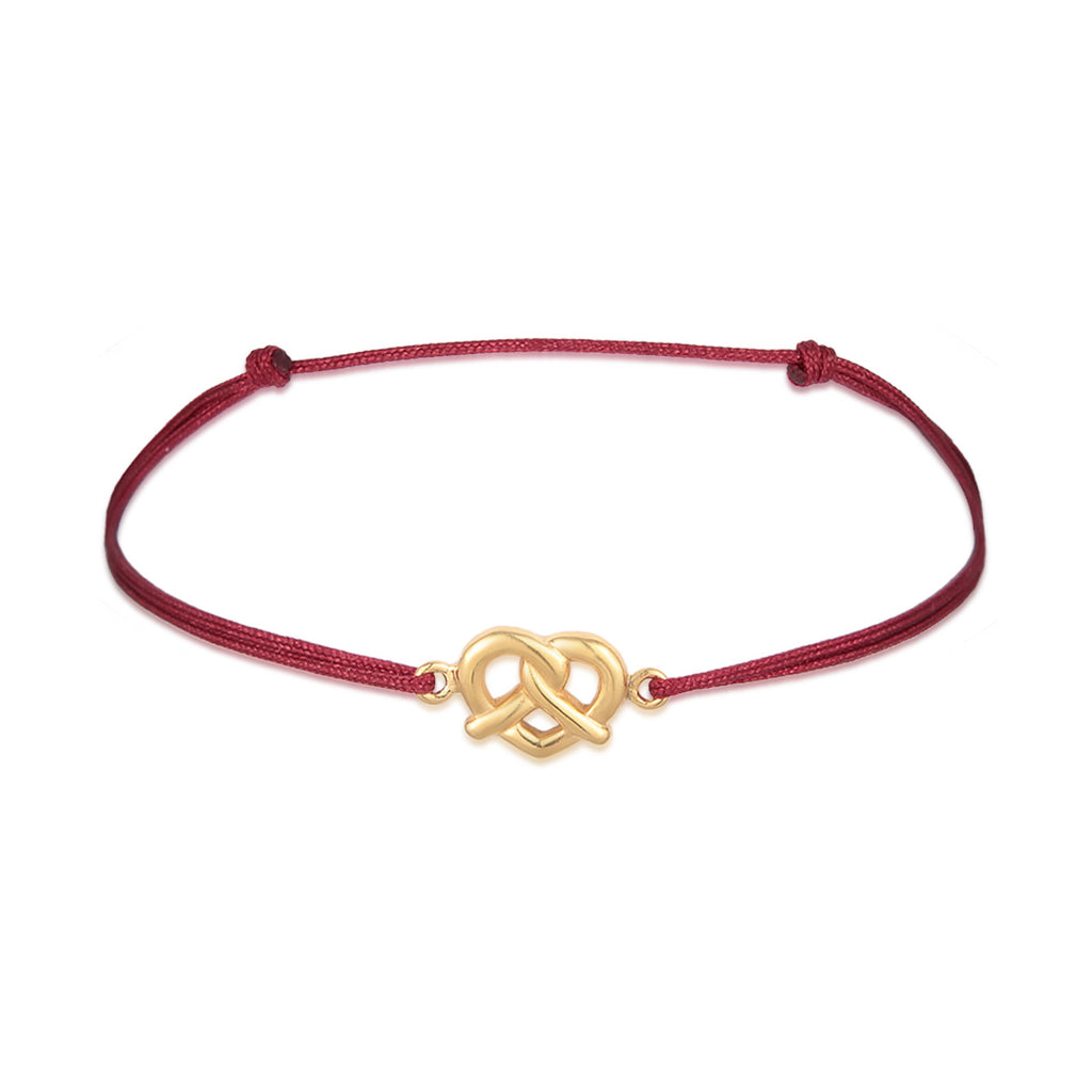 Gold Gelang Perhiasan Perak 925 Wanita Pretzel Nylon Gold Plated