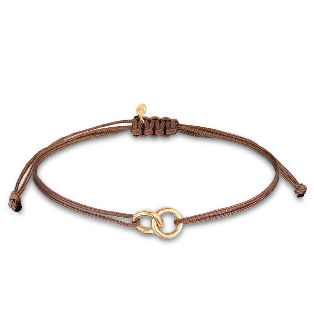 Gold Gelang Perhiasan Perak 925 Wanita Circle Geo Brown Gold Plated