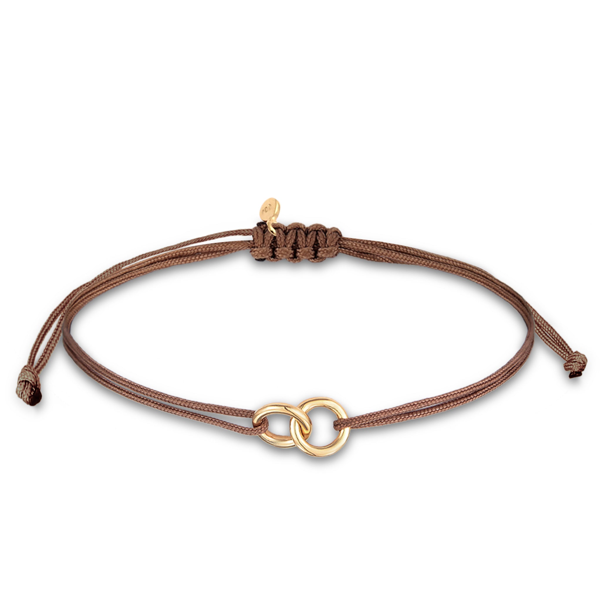 Gold Gelang Perhiasan Perak 925 Wanita Circle Geo Brown Gold Plated