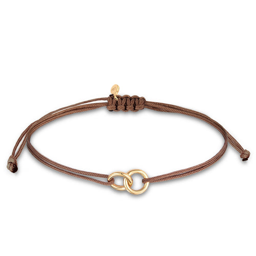 Gold Gelang Perhiasan Perak 925 Wanita Circle Geo Brown Gold Plated