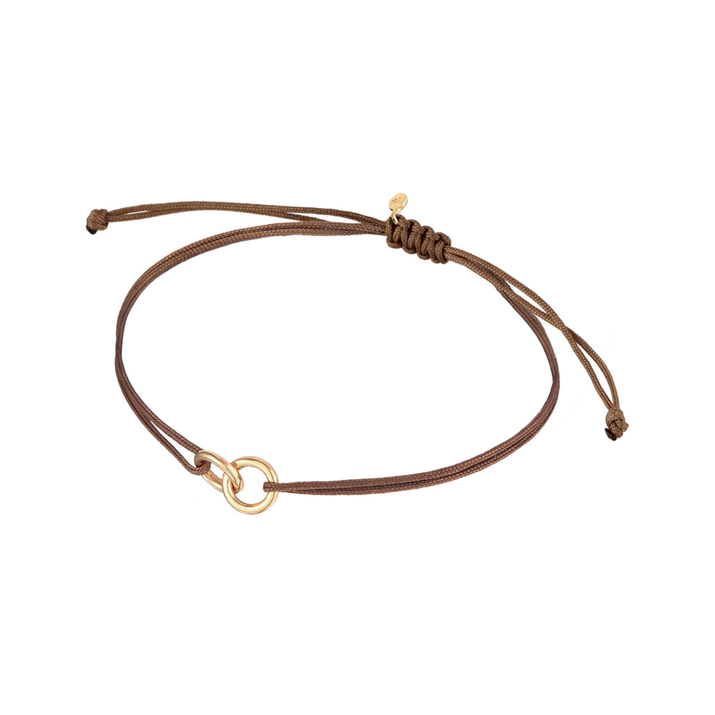 Gold Gelang Perhiasan Perak 925 Wanita Circle Geo Brown Gold Plated