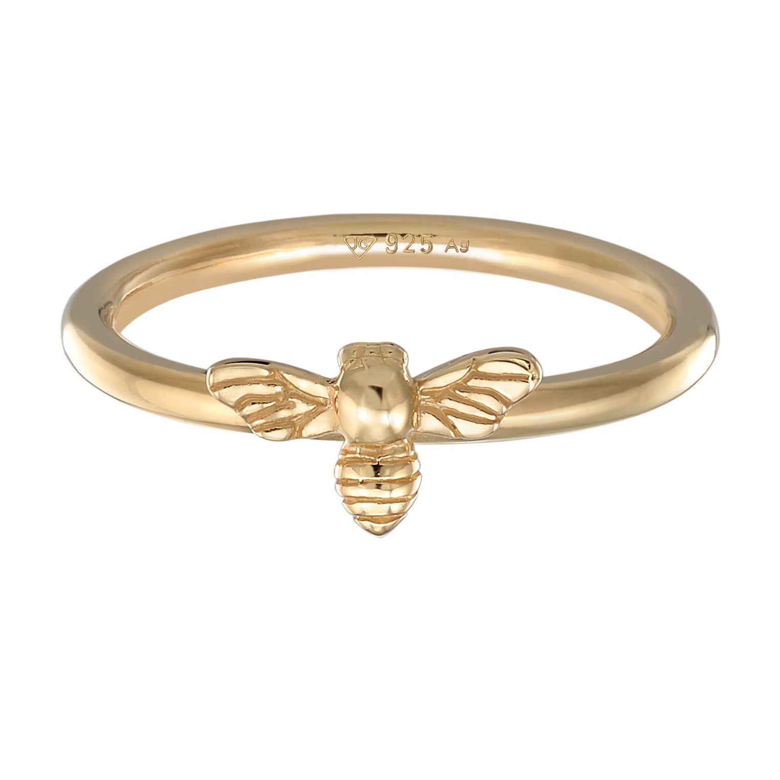 Silver Ring Bee Honey In 925 Sterling Silver Gold Plated