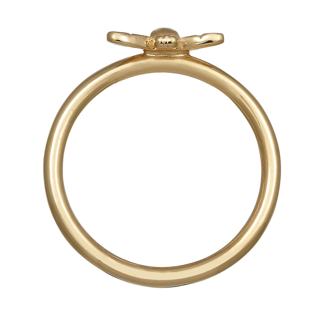 Silver Ring Bee Honey In 925 Sterling Silver Gold Plated