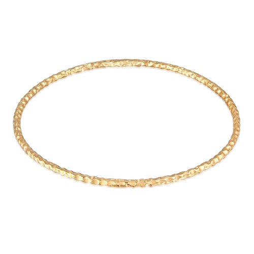 Gelang perak 925 lapis emas dengan hammered textured elegan Elli Jewelry