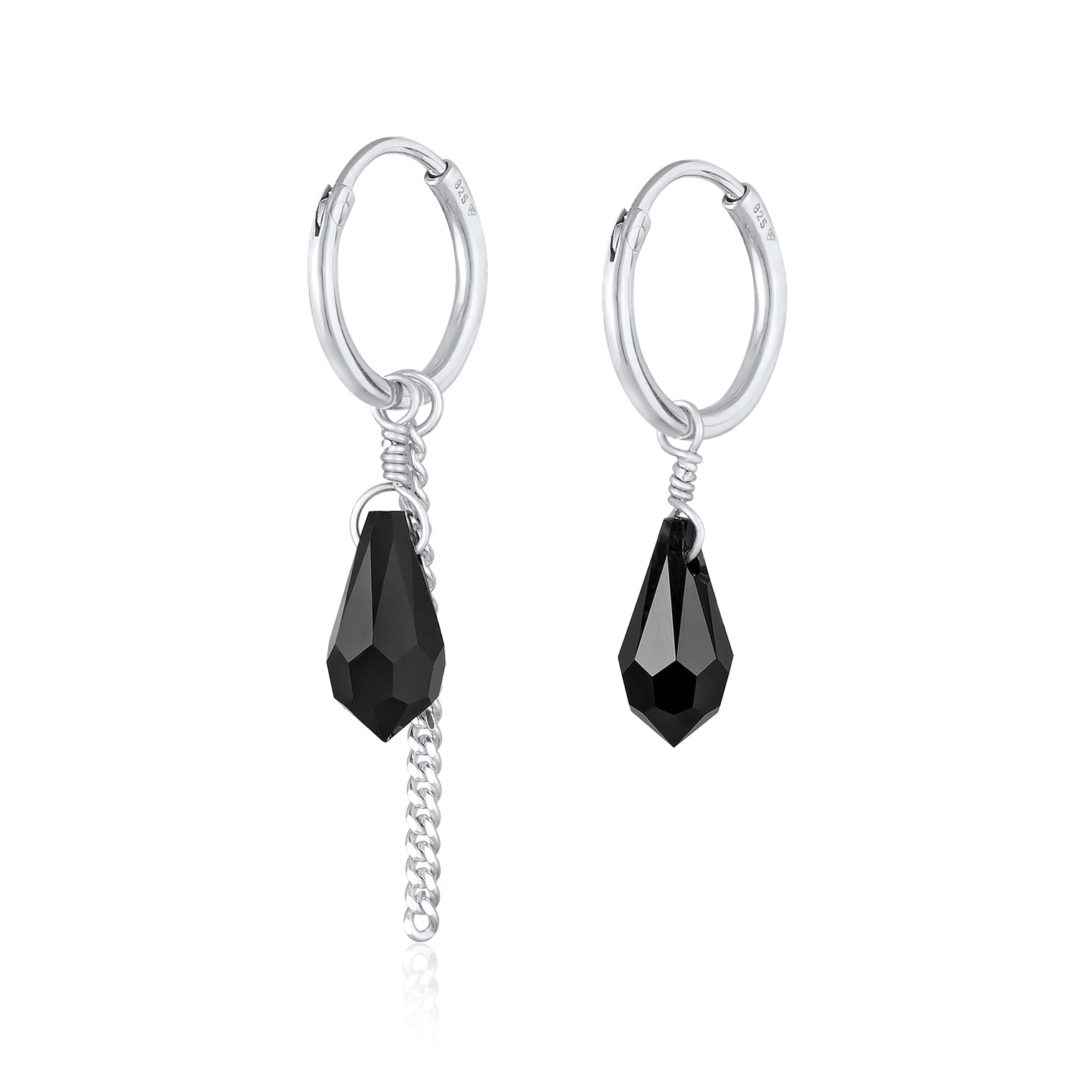 Anting perak 925 dengan chain drop crystal elegan Elli Jewelry