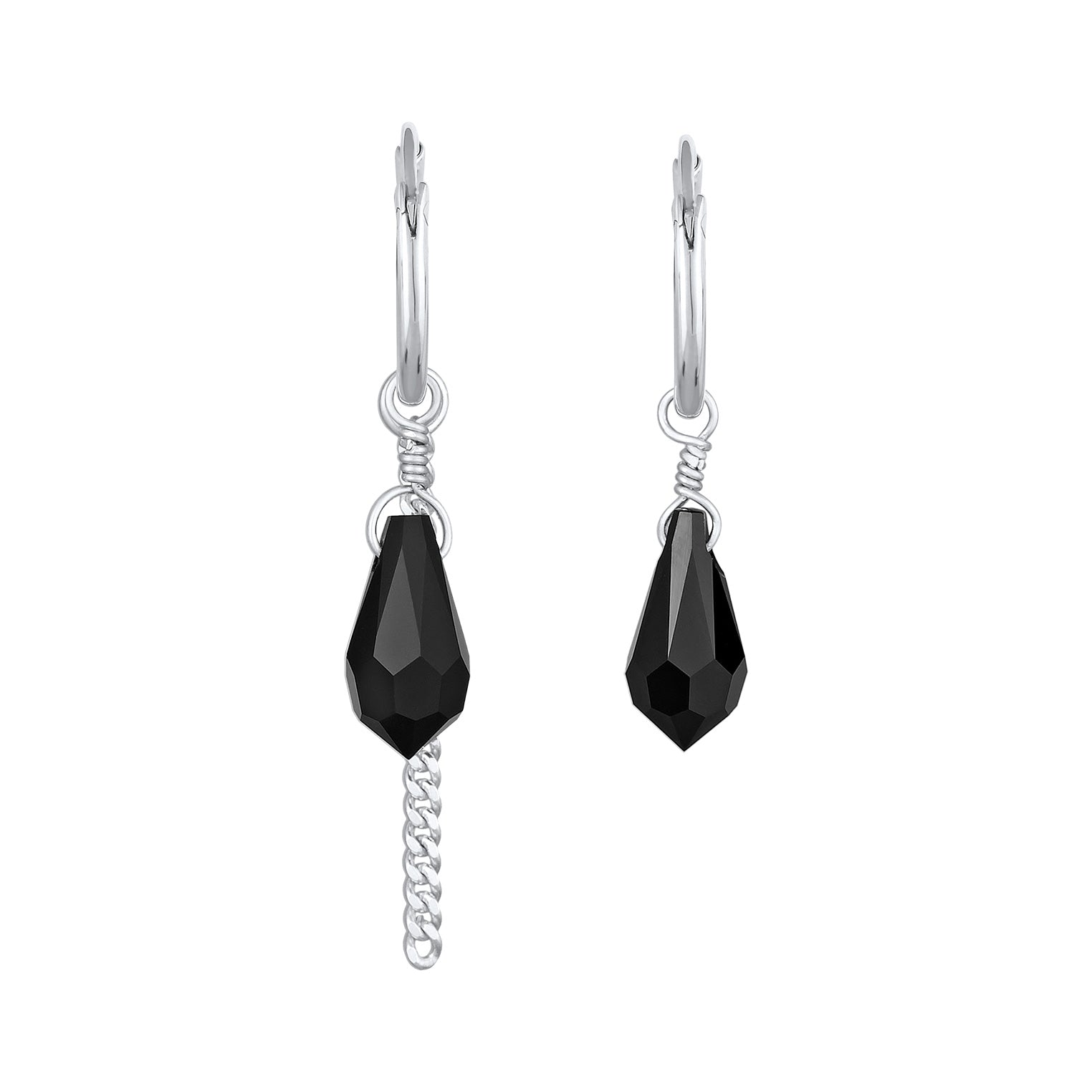 Anting perak 925 dengan chain drop crystal elegan Elli Jewelry