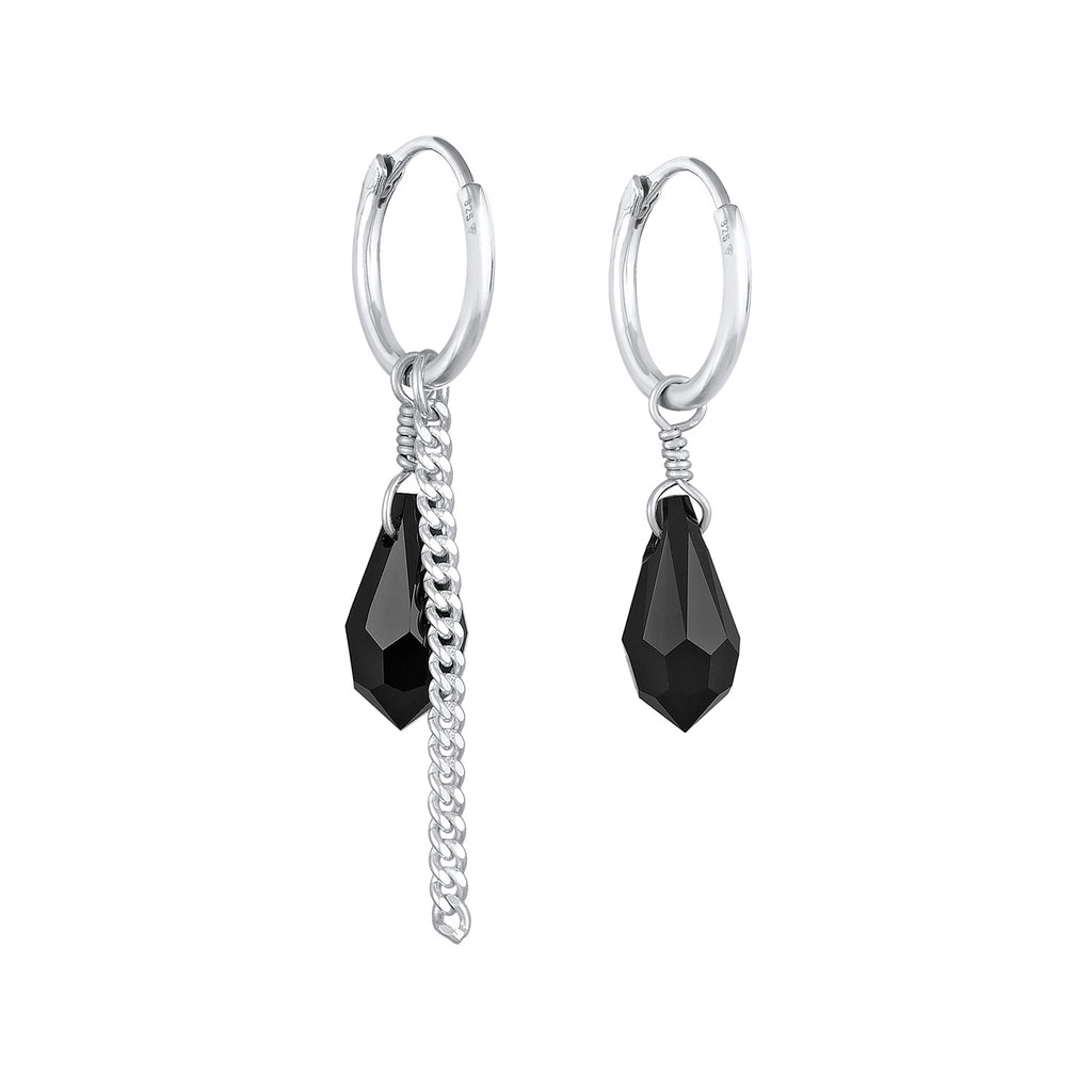 Silver Anting Perhiasan Perak 925 Wanita Creoles Pendant Chain Drop Crystal