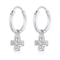 Anting perak 925 dengan zirconia salib elegan Elli Jewelry