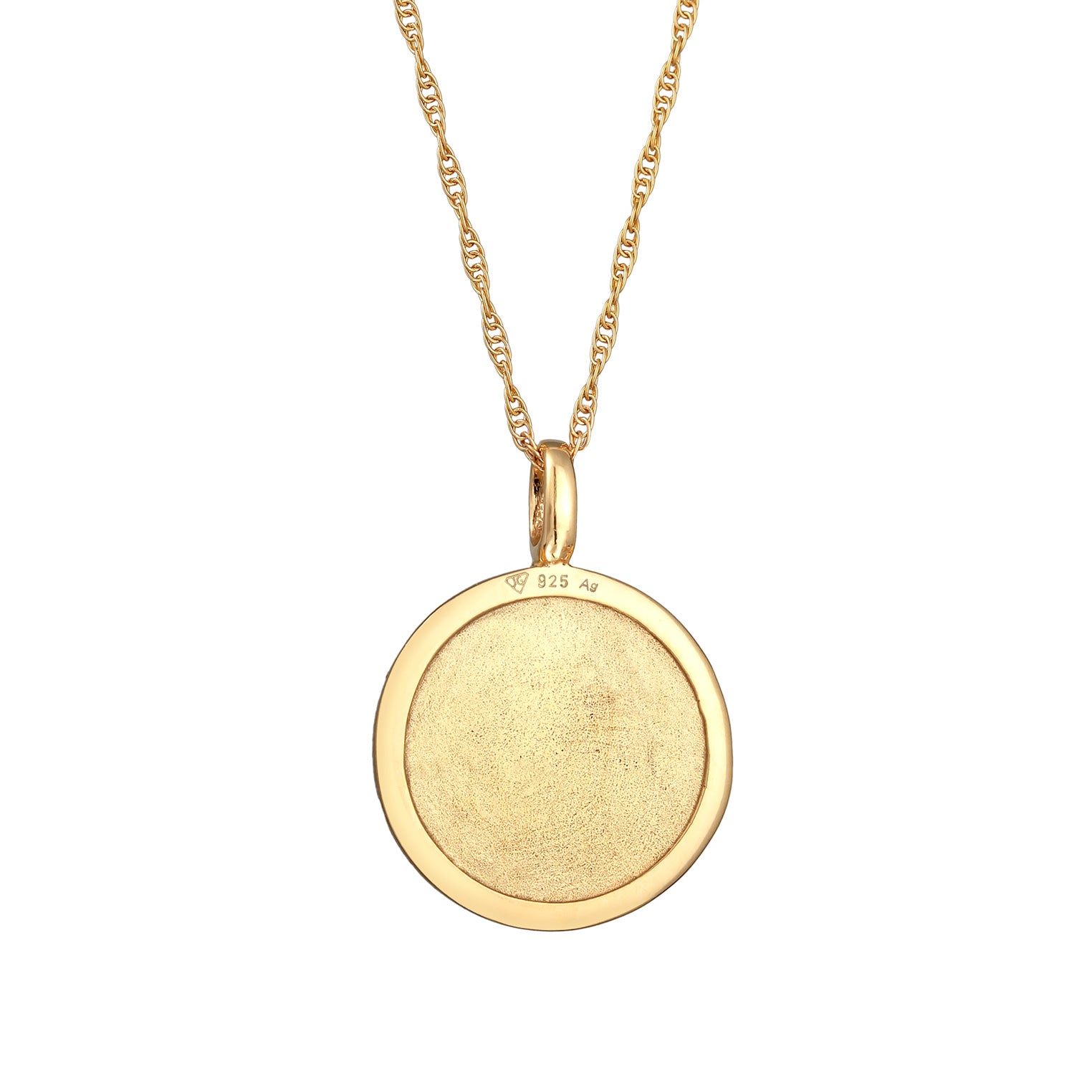 Gold Kalung Perhiasan Perak 925 Wanita Mandala Pendant Round Gold Plated