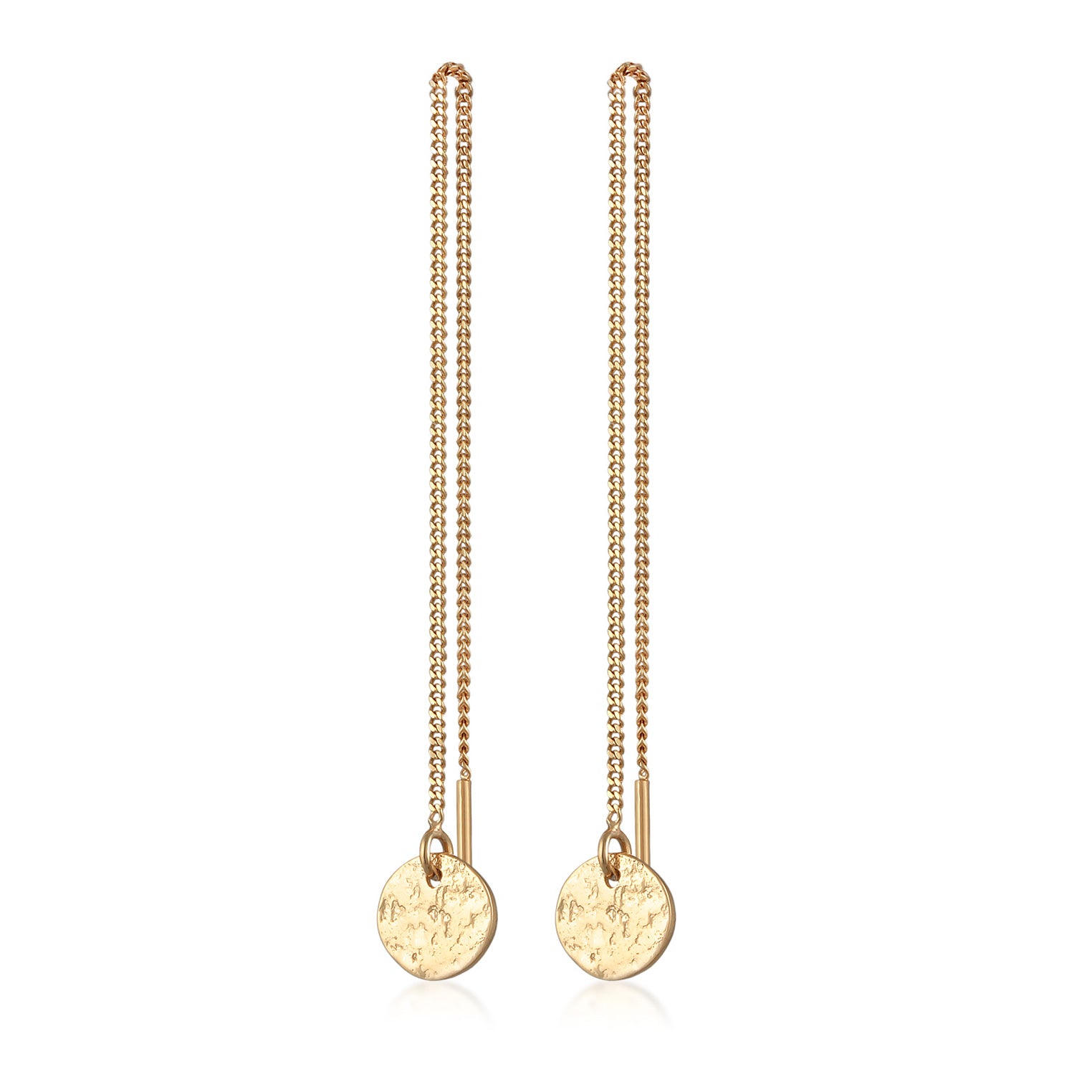 Gold Perhiasan Wanita Perak Asli - Silver Anting Pull Through Platelet Pendant Organic Lapis Emas