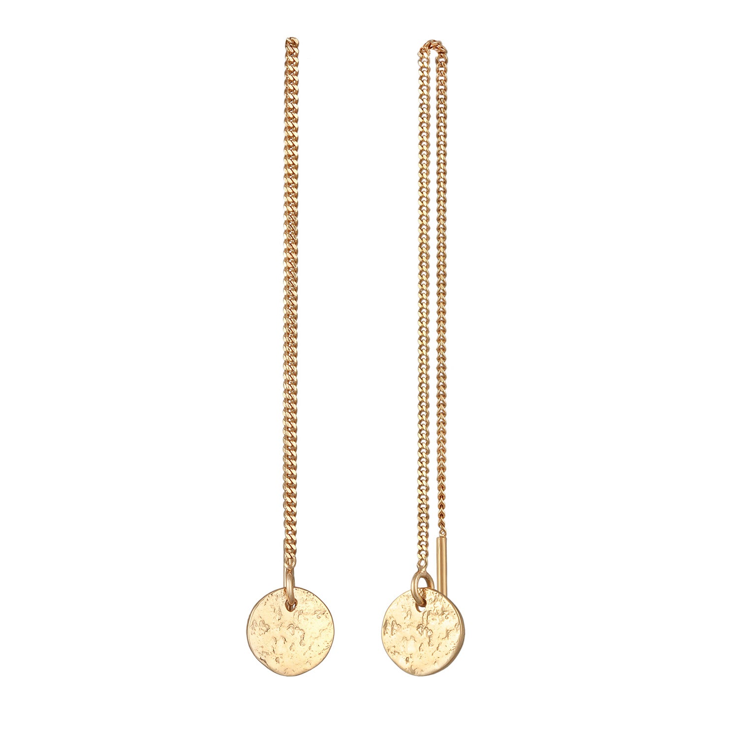 Gold Perhiasan Wanita Perak Asli - Silver Anting Pull Through Platelet Pendant Organic Lapis Emas