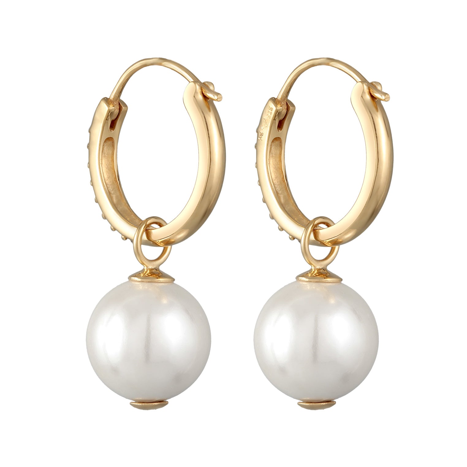 Gold Anting Perhiasan Perak 925 Wanita Creoles Sparkling Shell Core Pearls And Crystals Gold Plated