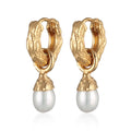 Anting perak 925 lapis emas dengan mutiara elegan Elli Jewelry