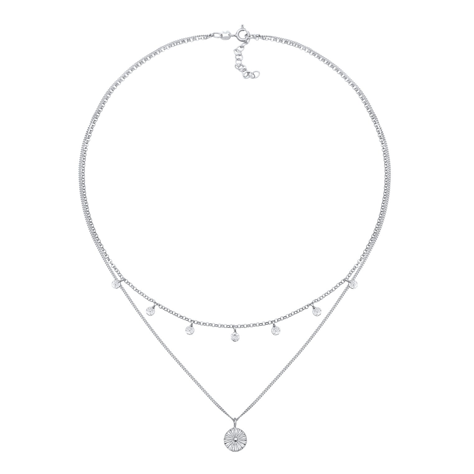 Kalung perak 925 dengan desain layer elegan Elli Jewelry