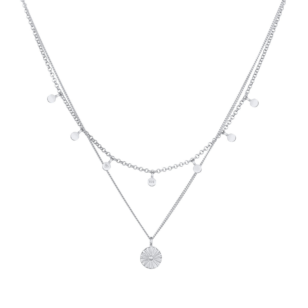 Kalung perak 925 dengan desain layer elegan Elli Jewelry